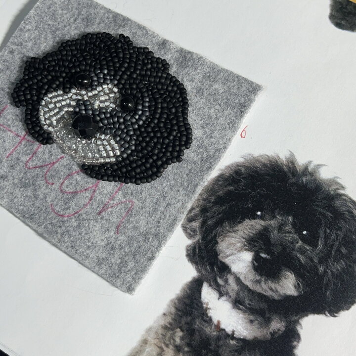 楽天市場】うちの子お顔＋お名前バッグチャーム（ビーズ刺繍 