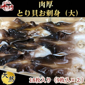 とり貝　お刺身　送料無料　愛知県産　大サイズ9枚入×2セイロ　冷凍