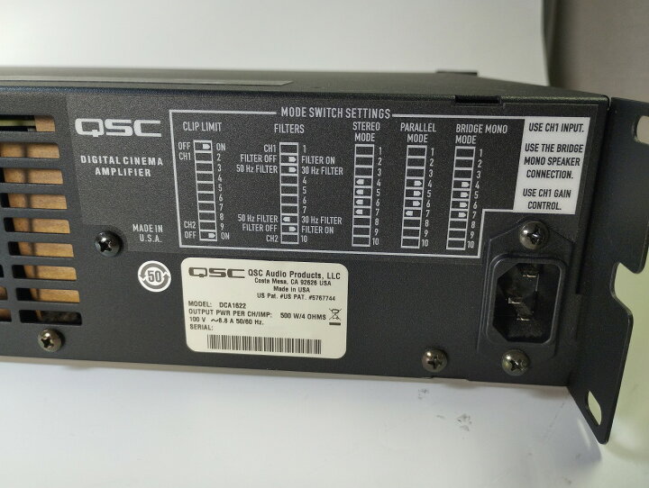 楽天市場】【中古】QSC DCA1622 デジタルシネマアンプ パワーアンプ 