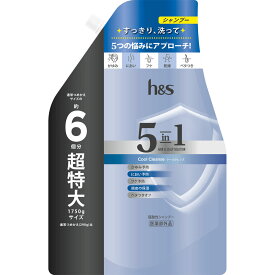h＆s 5in1 クールクレンズ シャンプー つめかえ超特大サイズ 1750g