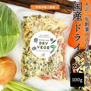 【送料無料】 乾燥野菜 国産 お試し 100g ドライベジ 管理栄養士監修 大正2年創業の八百屋が真剣に考えたドライベジ カット野菜 味噌汁の具 メール便 手軽 簡単 便利 時短 料理 保存食 キャン