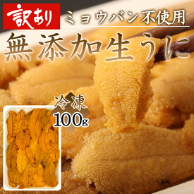 生うに 訳あり 冷凍 無添加 ミョウバン不使用 100g 送料無料 うに ウニ 雲丹 お刺身用 チリ産 ウニ丼 軍艦巻き 海鮮 冷凍うに 冷凍ウニ 贈り物