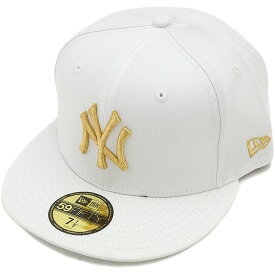 【4/20は楽天カード＆エントリーで8倍】ニューエラ NEWERA キャップ MLB カスタム 59FIFTY ニューヨーク・ヤンキース ホワイト/メタリックゴールド CAP [13562231] NEW ERA
