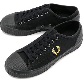 【4/20は楽天カード＆エントリーで13倍】フレッドペリー FREDPERRY スニーカー ヒューズ ロー キャンバス [B4365-157] HUGHES LOW CANVAS メンズ・レディース BLACK/CHAMPAGNE