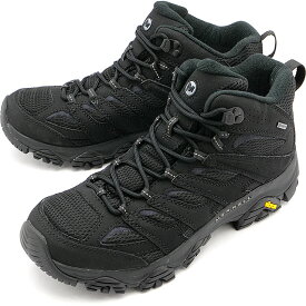 メレル MERRELL モアブ3 シンセティック ミッド ゴアテックス メンズ トレッキングシューズ [J500249 SS22] M MOAB 3 SYNTHETIC MID GORE-TEX キャンプ アウトドア スニーカー 完全防水 TRIPLE BLACK 黒 ブラック系