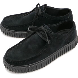 【10％クーポンあり】クラークス Clarks メンズ スニーカー トーヒルロー [26172019] Torhill Lo 靴 モカシン 厚底ソール Black-Sde