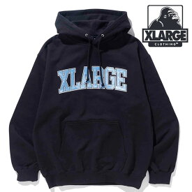 【30％OFF／SALE】エクストララージ XLARGE メンズ カレッジロゴ フーデッドスウェットシャツ [101233012018 FW23] COLLEGE LOGO HOODED SWEATSHIRT x-large エックスラージ トップス フーディ BLACK【e】【ts】