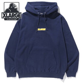 エクストララージ XLARGE メンズ シェニール スタンダードロゴ フーデッドスウェットシャツ [101234012009 HO23] CHENILLE STANDARD LOGO HOODED SWEATSHIRT x-large エックスラージ トップス フーディ プルオーバー NAVY