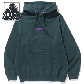 エクストララージ XLARGE メンズ シェニール スタンダードロゴ フーデッドスウェットシャツ [101234012009 HO23] CHENILLE STANDARD LOGO HOODED SWEATSHIRT x-large エックスラージ トップス フーディ プルオーバー GREEN