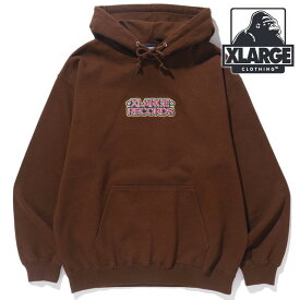 【おまけクーポンあり】【在庫限り】エクストララージ XLARGE メンズ エクストララージレコーズ フーデッドスウェットシャツ [101234012017 HO23] XLARGE RECORDS HOODED SWEATSHIRT x-large エックスラージ トップス プルオーバー BROWN【ts】