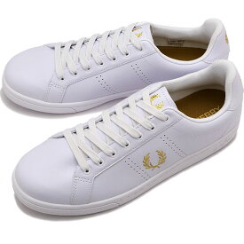 【4/20は楽天カード＆エントリーで13倍】フレッドペリー FREDPERRY メンズ スニーカー B721レザー [B6312-T31 FW23Q4] B721 LEATHER 靴 ローカット WHITE/M.GOLD