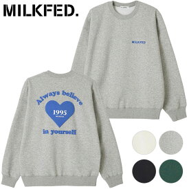 【5/25は楽天カード＆エントリーで最大13倍】【50％OFF／SALE】ミルクフェド MILKFED. レディース バック ハートロゴ スウェットシャツ [103234012007 FW23WINTER] BACK HEART LOGO SWEATSHIRT トップス クルーネック トレーナー 長袖【e】【ts】