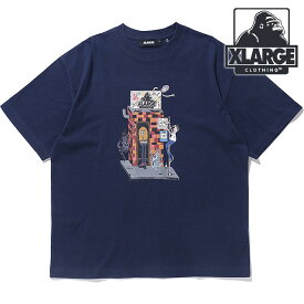 【6/5は楽天カード＆エントリーで最大24倍】エクストララージ XLARGE メンズ スクロール ショートスリーブTシャツ [101242011010 SU24] SCRAWL S/S TEE x-large エックスラージ トップス 半袖 NAVY 【メール便可】