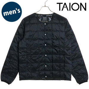 �^�C�I�� TAION �N���[�l�b�N�{�^���_�E���W���P�b�g [TAION-104 FW24] M CREW NECK DOWN JKT �����Y �A�E�^�[ �C���i�[�_�E�� �x�[�V�b�N BLACK ���K�戵�X