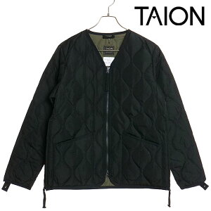 �^�C�I�� TAION �~���^���[ �_�u���W�b�vV�l�b�N�_�E���W���P�b�g [TAION-101ZML-1 FW24] U MILITARY W-ZIP V NECK DOWN JKT �����Y�E���f�B�[�X �A�E�^�[ �C���i�[�_�E�� �t�@�X�i�[ BLACK ���K�戵�X