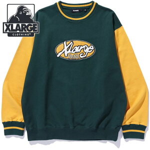 �y50%OFF/SALE�z�y���X�g1���z�G�N�X�g�����[�W XLARGE ���g�� �N���[�l�b�N �X�E�F�b�g�V���c [101244012026 FW24SPOT] RETRO CREWNECK SWEATSHIRT �����Y x-large �G�b�N�X���[�W �g�b�v�X �g���[�i�[ GREEN ���K��