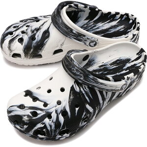 y|Cg10{zNbNX crocs T_ NVbN }[u NbO [206867-103 FW25] Classic Marbled Clog Y C y XChT_ White/Black K戵X