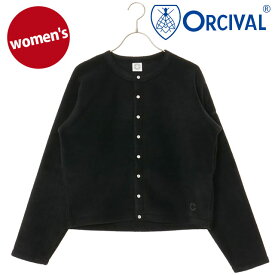 【最大100%ポイントバック】オーシバル ORCIVAL クルーネック カーディガン [OR-C0378-EFC FW25] CREW NECK CARDIGAN日本製 レディース トップス 羽織り 長袖 軽量 フリース BLACK 正規取扱店【cp】