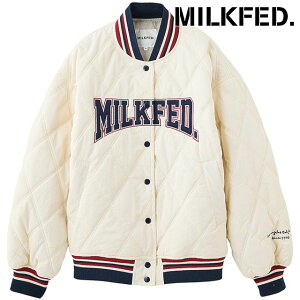 y12/1 őP28{z~NtFh MILKFED. TeSpb` LebhWPbg [103254021003 FW25] SATIN LOGO PATCH QUILTED JACKET fB[X AE^[ ȃWPbg X^W h ItzC