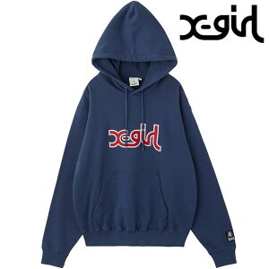 �G�b�N�X�K�[�� X-girl �X�E�F�b�g�t�[�f�B�[ [105254012007 FW25] MILLS LOGO LAYERED PATCH SWEAT HOODIE ���f�B�[�X xgirl �g�b�v�X �v���I�[�o�[ �p�[�J�[ �l�C�r�[ ���K�戵�X