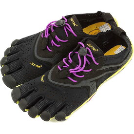 Vibram FiveFingers ビブラムファイブフィンガーズ レディース V-Run Black/Yellow/Purple ビブラム ファイブフィンガーズ 5本指シューズ ベアフット ウィメンズ 靴 [16W3105]