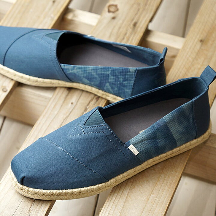 楽天市場 完売 トムス Toms メンズ アルパルガータ ロープ M Alpargata Rope エスパドリーユ トムズシューズ 靴 Majolica Blue Canvas Tie Dye Ripstop ネイビー系 Ss Mischief
