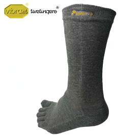 【4/25は楽天カードで最大14倍】ビブラムファイブフィンガーズ Vibram FiveFingers ベアフットソックス ロング 滑り止め無し [20A2002 SS21] メンズ・レディース 日本製 5本指靴下 クルー スニーカーソックス GREY グレー系【メール便可】