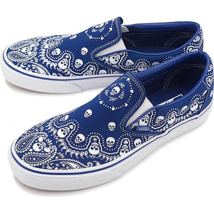 楽天市場 バンズ Vans スニーカー バンダナ クラシック スリップオン Bandana Classic Slip On Vn0a33tb42u Ss21 メンズ レディース ヴァンズ True Blue True White ブルー系 Mischief