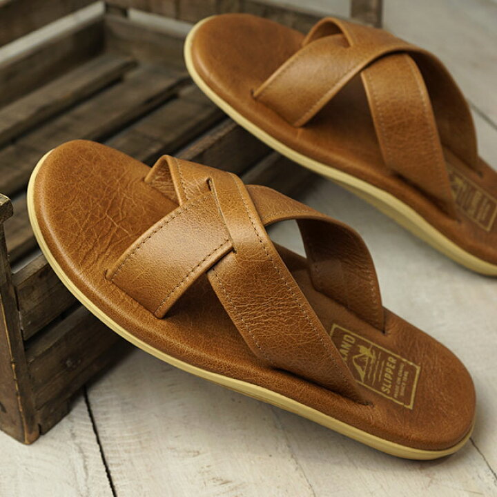 楽天市場 11 4まで 10倍ポイントアップ アイランドスリッパ Island Slipper クロスストラップサンダル メンズ レザーサンダル Pt223 Ss22 Pt223 Made In Hawaii ハワイ製 Buff Leather 茶 ブラウン系 Mischief
