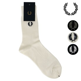 フレッドペリー FRED PERRY エンブロイダード ソックス [F19995 SS23] EMBROIDERED SOCKS メンズ・レディース 靴下 ギフト クルーソックス【メール便可】