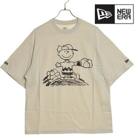 ニューエラ NEWERA コラボ オーバーサイズTシャツ ピーナッツ スヌーピー [14124665 SS24] S/S Over Sized Cotton Tee PEANUTS メンズ・レディース トップス 半袖 ビッグシルエット ストーン 【メール便可】