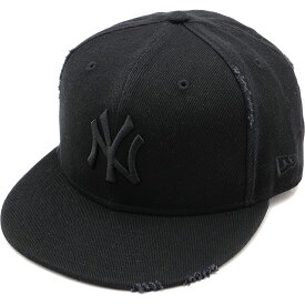 【4/18は楽天カードで最大10倍】ニューエラ NEWERA キャップ ニューヨーク・ヤンキース [14109890 SS24] 59FIFTY DAMAGED メンズ・レディース 帽子 デニム生地 ブラック