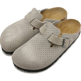 ビルケンシュトック BIRKENSTOCK レディース サンダル ボストン ベロア エンボスドッツ [1027060 SS24] BOSTON BS VL EMBOSS DOTS ドイツ製 コンフォートサンダル 健康サンダル STONE-COIN | SUEDE-LEATHER-EMBOSSED | BETTER