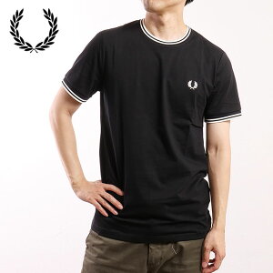 �y�ő�100%�|�C���g�o�b�N�z�t���b�h�y���[ FRED PERRY �����Y �c�C�� �e�B�b�v�h T�V���c [M1588-102/M1588V-102] �t���b�h�E�y���[ FREDPERRY TWIN TIPPED T-SHIRT �g�b�v�X ���� BLACK �y���[���։z ���K�戵