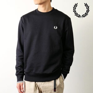 �t���b�h�y���[ FRED PERRY �����Y �N���[�l�b�N �X�E�F�b�g�V���c [M7535-184]�@�t���b�h�E�y���[ FREDPERRY CREW NECK SWEATSHIRT �g�b�v�X �g���[�i�[ ���� BLACK ���K�戵�X