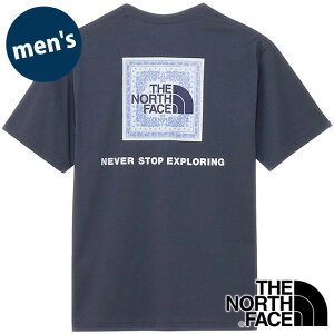 �y�ő�100%�|�C���g�o�b�N�z�U�E�m�[�X�E�t�F�C�X THE NORTH FACE T�V���c �����Y �V���[�g�X���[�u�o���_�i�X�N�G�A���S�e�B�[ [NT32446-UN] S/S Bandana Square Logo Tee TNF �A�E�g�h�A �g�b�v�X ���� �A�[