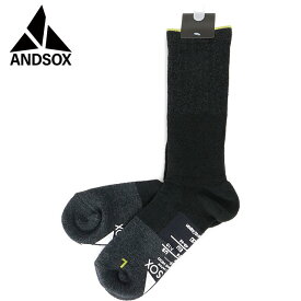 アンドソックス ANDSOX サポートパイルクルー [26488/26489 SS25] SUPPORT PILE CREW メンズ・レディース 靴下 クルーソックス 滑り止め付き 日本製 CHARCOAL 【メール便可】 正規取扱店