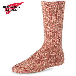 bhEBO REDWING Rbguh }[ON[ [97169/97646] COTTON BLEND MARL RAGG CREW Y C u[c\bNX Made in USA red wing RUST/WHITE y[։z K戵X