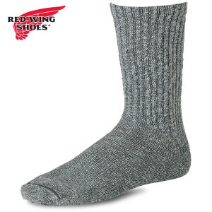 �y�ő�100%�|�C���g�o�b�N�z���b�h�E�B���O REDWING �R�b�g���u�����h �}�[�����O�N���[ ����� [97373/97651] COTTON BLEND MARL RAGG CREW / OVER-DYED �����Y �C�� �u�[�c�\�b�N�X Made in USA red wing BLACK/GRAY �y