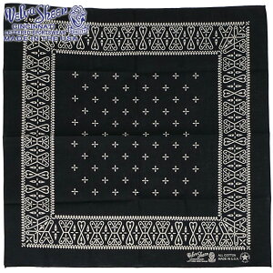 �x���o�V�[�� VELVA SHEEN �o���_�i �N���X [161516 SS25] BANDANNA (CROSS)�@MADE IN USA �����Y�E���f�B�[�X �A�����J�� �唻 �n���J�` �X�J�[�t BLACK �y���[���։z ���K�戵�X