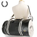 フレッドペリー FRED PERRY クラシック ラージ バレルバッグ [L9266-D57 SS25Q2] 35L CLASSIC LARGE BARREL BAG メンズ・レディース 鞄 ボストンバッグ BLACK/ECRU 正規取扱店