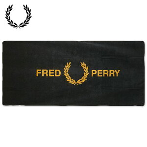 �t���b�h�y���[ FRED PERRY FLP�^�I�� [MS7705-U12 SS25Q2]�@�t���b�h�E�y���[ FREDPERRY FLP TOWEL �����Y�E���f�B�[�X �唻�^�I�� �p�C���n BLACK/DK-CARAMEL ���K�戵�X