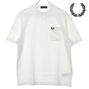 �t���b�h�y���[ FRED PERRY �����Y �|�P�b�g�f�B�e�[��T�V���c [M2408-129 SS26] POCKET DETAIL T-SHIRT �g�b�v�X ���� �|�P�b�gT�V���c �z���C�g SNOW-WHITE ���K�戵�X