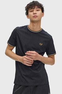 �y�ő�100%�|�C���g�o�b�N�z�t���b�h�y���[ FRED PERRY �����Y �c�C���e�B�b�v�h T�V���c [M1588V-P69 SS26] TWIN TIPPED T-SHIRT �g�b�v�X ���� �N���[�l�b�N �u���b�N BLACK �y���[���։z ���K�戵�X
