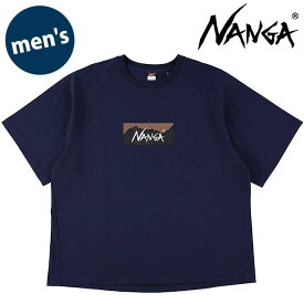 【最大100%ポイントバック】ナンガ NANGA メンズ エコハイブリッド ボックスロゴ ルーズフィットTシャツ [N2500-1M025Z SS26] ECO HYBRID BOX LOGO LOOSE FIT TEE トップス 半袖 アウトドア ネイビー D.NVY 【メール便可】 正規取扱店
