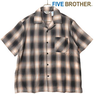 �y�ő�100%�|�C���g�o�b�N�z�t�@�C�u�u���U�[ FIVE BROTHER �����Y ���C�g�I���u�� �����i�b�v�V���c [152630 SS26] LIGHT OMBRE ONE-OP SHIRTS �g�b�v�X ���� �I�[�v���J���[�V���c �`�F�b�N�� �� BLACK/L.PINK 
