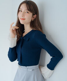 【特価】【定価8,800円→4,000円】【SALEアウトレット】シアーフリルボウタイニット/MM518304 MISCH MASCH ミッシュマッシュ 公式