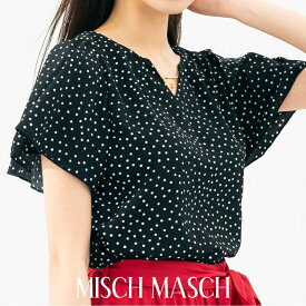 【MISCH MASCH】【ミッシュマッシュ】【公式】【フェミニン】カバーリングチェーンアクセ付ブラウス/mm328112