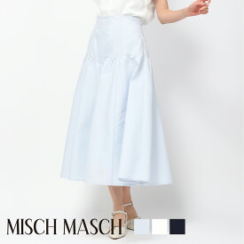 【MISCH MASCH】【ミッシュマッシュ】【フェミニン】【公式】スカート 青 白 黒 ロング フレア 春 夏 着痩せ 体型カバー ジャガードスカート/MM417213
