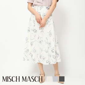 スーパーセール【MISCH MASCH】【ミッシュマッシュ】【公式】【フェミニン】ラインフラワースカート/MM417225